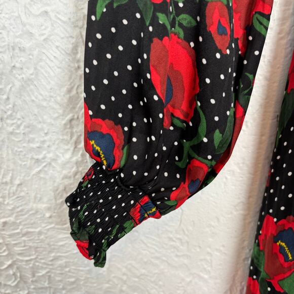 Free People Morning Light Floral Long Sleeve Mini Dress Romantic NWT Size 4 - Picture 5 of 8